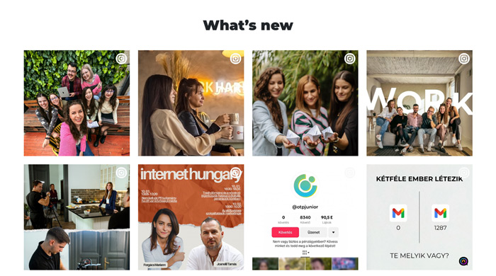 Website's Instagram feed section in desktop view