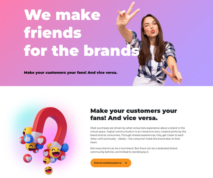 Website's Hero section in desktop view