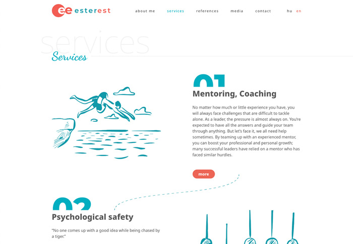 Website's Services section in desktop view