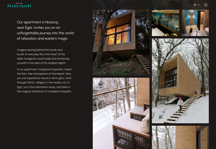 Website's Gallery section in desktop view